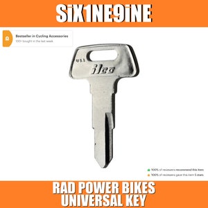 RAD Universal eBike Replacement Battery Key - Rad Power Bikes • Mission Runner Rover City Mini Expand Wagon