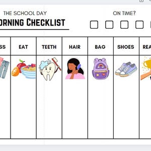 Morning Routine Checklist for Kids | Before School Printable Chart for easy out of the house