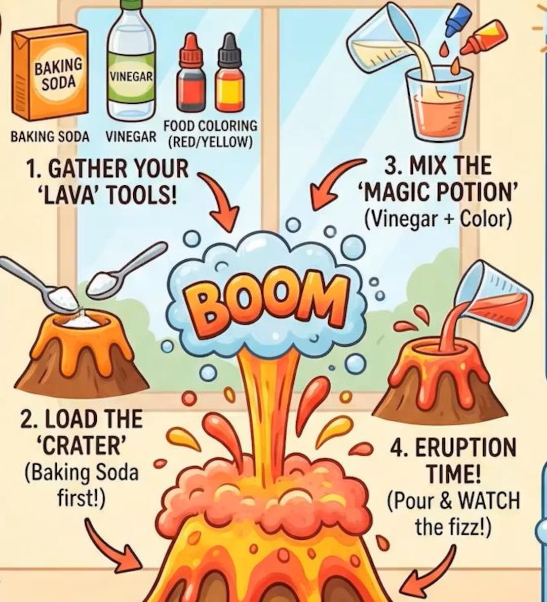 Kitchen Volcano Science Experiment | Kids STEM Activity, Homeschool ...