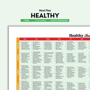 Healthy Meal Plan, Meal Planner, Healthy Eating, Healthy Recipes, Meal Prep, Weight Loss, Easy Meal Plan, Healthy Cooking, Healthy Food PDF