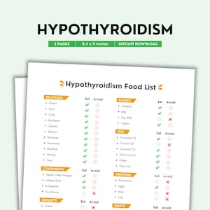 Hypothyroidism, Hypothyroidism Diet, Thyroid Disease, Chronic Illness, Food List, Hypothyroid Diet, Thyroid Friendly, Food Guide Thyroid PDF