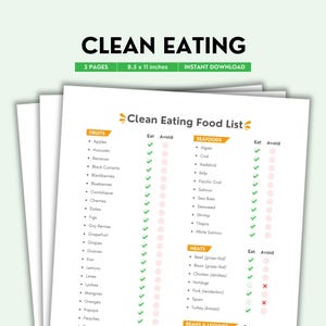 Clean Eating, Food List, Grocery List, Food Guide, List Printable, Healthy Eating, Whole Foods, Eat Clean, Real Food, Healthy Choices, PDF