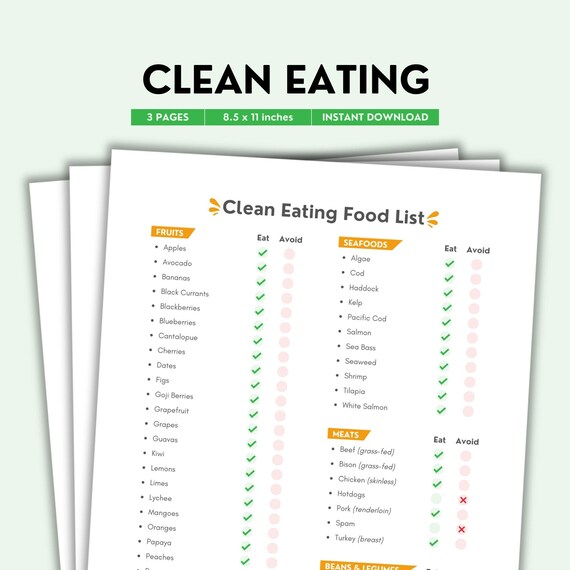 Clean Eating Food List Printable The 12 Clean Eating Rules Clean