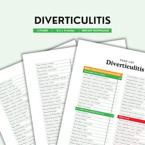 Dieet diverticulitis, voedingslijst, darmvriendelijk dieet, gids diverticulitis, boodschappenlijst, voedsel diverticulitis, lijst diverticulitis, pdf-bestand