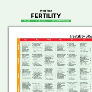 Fertility Meal Plan: Healthy Pregnancy Nutrition Guide (PDF)