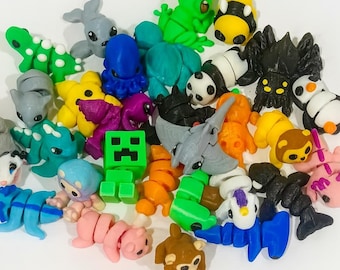 3D Printed Flexi Minis Pack: Variety of Animals