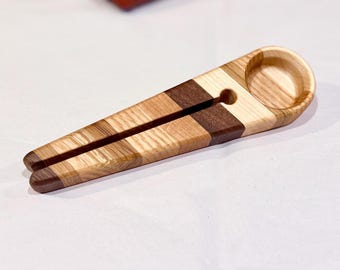 Coffee Scoop and Bag Closure - Solid handcrafted Wood. Customizable