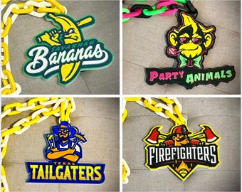 Savannah Bananas Teams!! Oversized Chains! 3D Print. Party Animals! Texas Tailgaters! Firefighters!