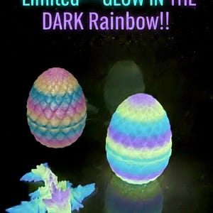 Oeuf imprimé en 3D avec Flexi Dragon Mini : de beaux cadeaux ! Oeufs de Pâques Glow in dark Rainbow