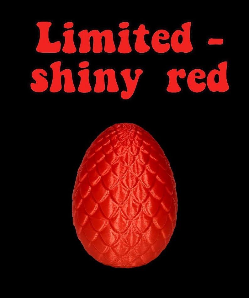 Oeuf imprimé en 3D avec Flexi Dragon Mini : de beaux cadeaux ! Oeufs de Pâques Limited - Shiny Red