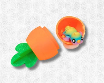 3D Printed Carrots with Flexi Baby Chicks and Bunnies! (Easter Basket fillers!)