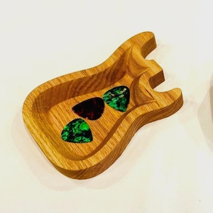 Solid wood Guitar Pick Catch Tray - pick holder - Stratocaster image 1