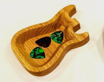 Solid wood Guitar Pick Catch Tray - pick holder - Stratocaster