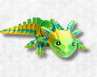 Flexi Large Axolotl – 3D Printed Articulated Figurine – Approx. 8” – Lots of color options