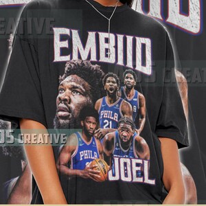 SALE!!! Joel Embiid Philadelphia 76ers Player Name & Number T shirt  S-5XL