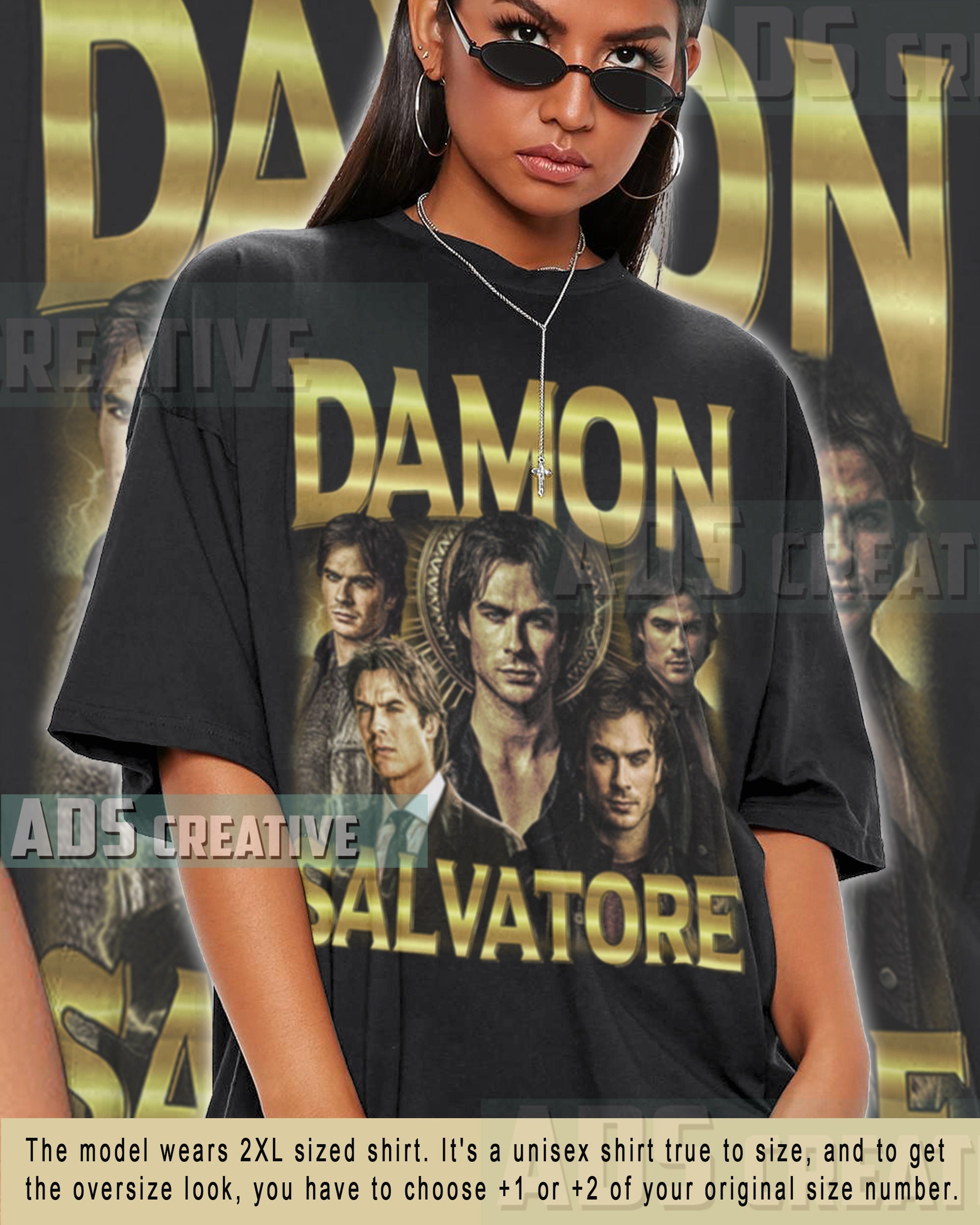 Discover Limited Damon Salvatore shirt Vintage team damon T-Shirt Vintage 90s Grapic Tee