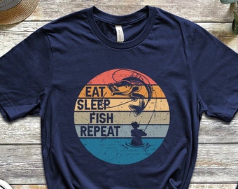 Eat Sleep Fish Repeat T-Shirt, Fishing Shirt, Fisherman Shirt, Camping Shirt, Gift for Fisherman