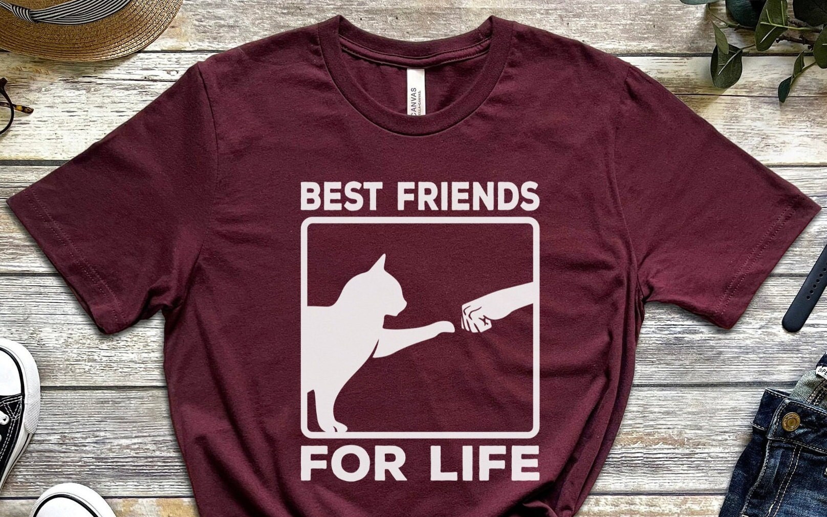 Best friends for life cat shirt sales