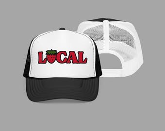Trucker Hat, Farmers Market, Gift for Her, Strawberry Foam Trucker Hat, Fruit Logo Mesh Cap, Farmers Market Clothing, Custom Foam Hat, Local