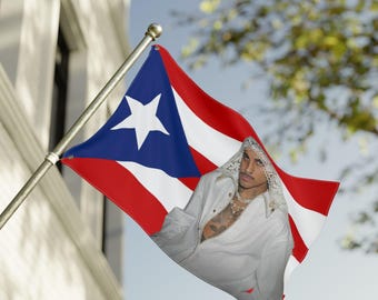 Rauw Alejandro Puerto Rican Pride Flag, Double Sided Polyester Banner