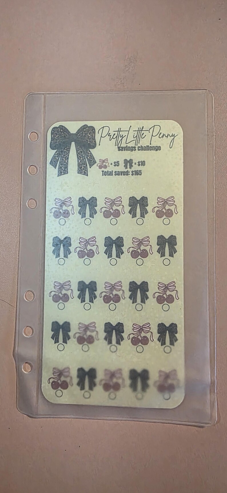 A6 Savings Challenge Tracker | Save 165 Dollars - Etsy
