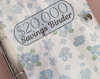 20,000 Dollar Savings Challenge Binder | A5 Laminated Tracker