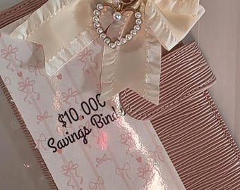 Coquette 10,000 Dollars Savings Challenge Binder | A6 Size, 15 Trackers