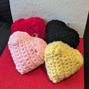 Crochet Puffy Heart Keychain