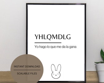 Łacińska sztuka ścienna do druku | Hiszpański Bad Bunny Inspo Wall Art Print | Dekoracja ścienna Bad Bunny Fan | Dekoracja ścienna Latina Art Decor | Cytat ze sztuki muzycznej do druku