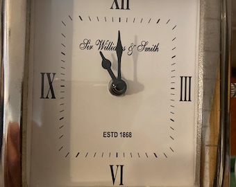 Vintage 1970’s “Sir Williams & Smith” ESTD 1968 Desk Clock “Store Display” in Vintage Condition and Keeps Great Time With New Battery!!