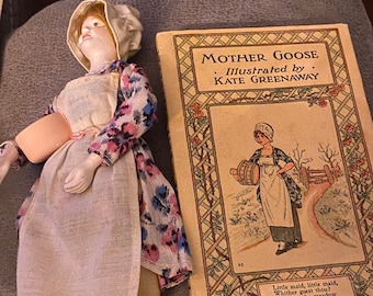 Vintage 1958 Mother Goose Doll and Book Set in the Original Box