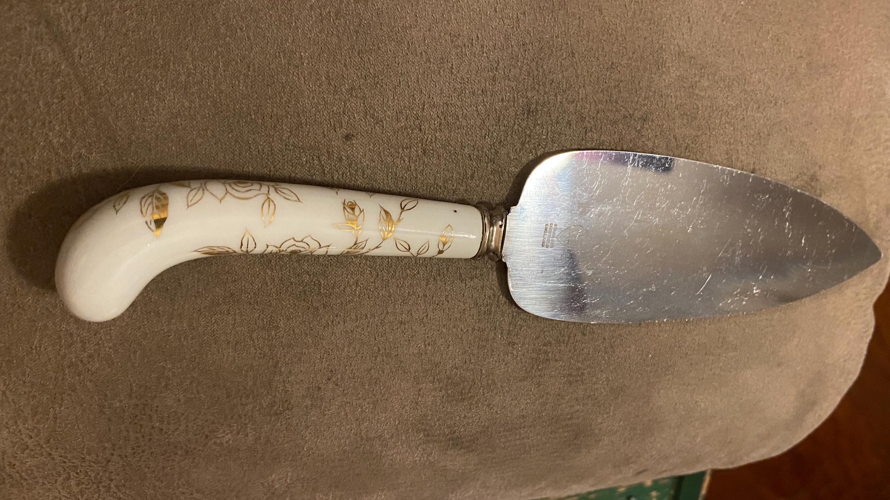 Sheffield Cake Server With Porcelain Handle - Etsy Sheffield Cake Server With Porcelain Handle - Etsy