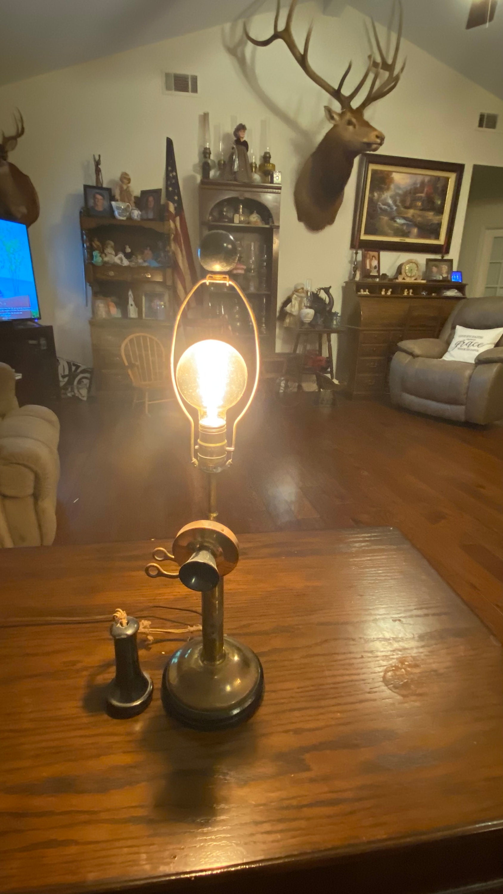 Antique 1904 Western Electric Candle Stick Telephone Lamp