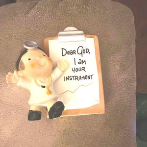Vintage Enesco Figurine Dear God I Am Your Instrument