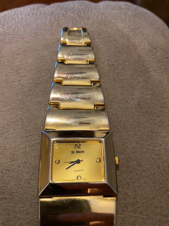 Vintage St. Marin Quartz Red Leather and Gold-Tone Women\'s Watch Vintage St. Marin Moon-phase Watch | Gold-tone Women main image 3