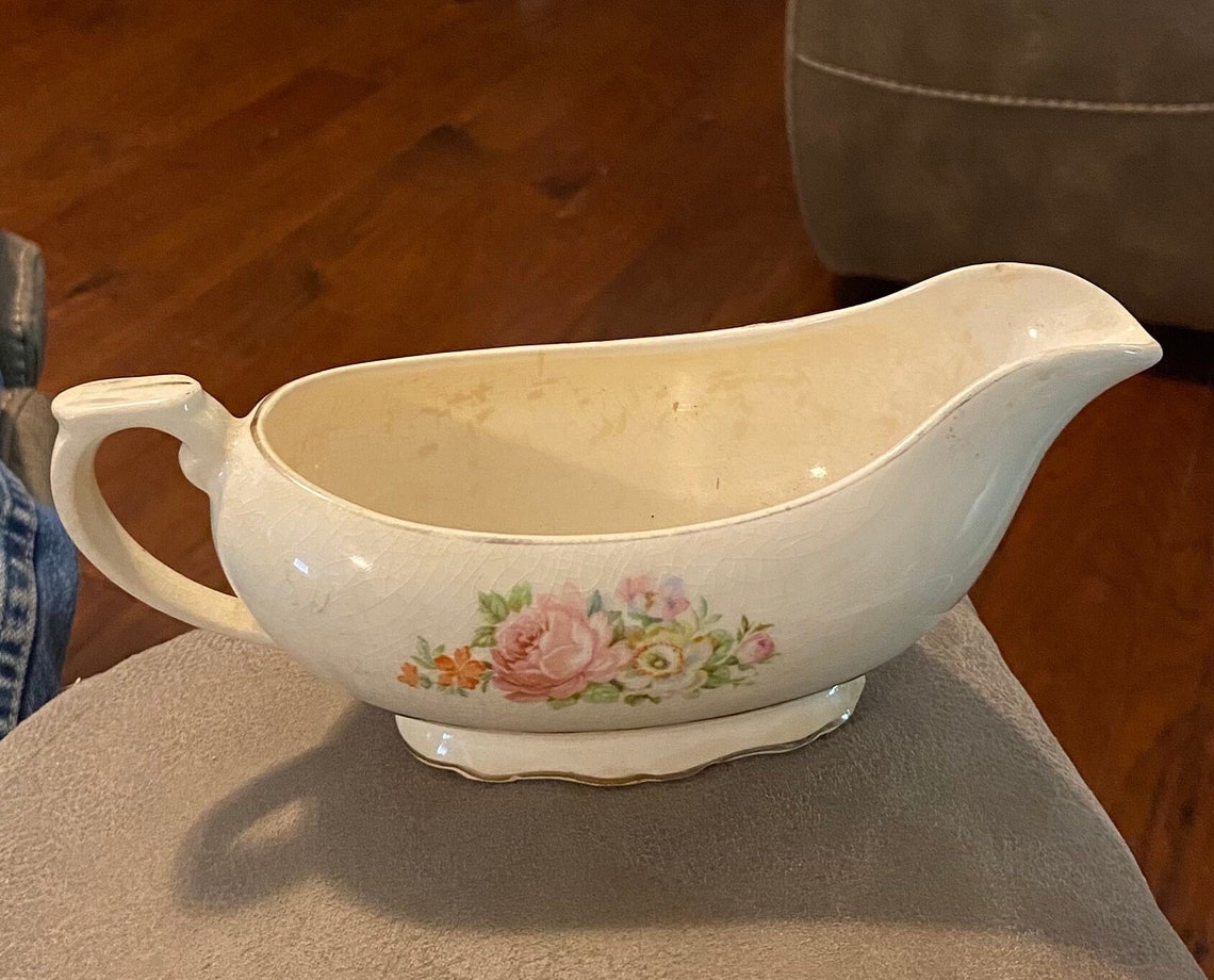 Keystone Floral Vintage Decorative Floral Soup Boat From Keystone Canonsburg Pottery Co ...
