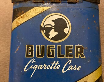 vintage bugler cigarette case Tin, Brown & Williamson Vintage Advertising Cigarette Case (c.1950s)