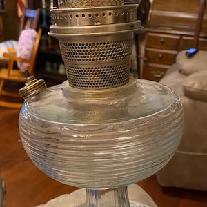 Vintage 1937-1938 Aladdin “Bee Hive” Kerosene Lamp Converted to an Electric Lamp and Lamp Socket and Wiring is Removed