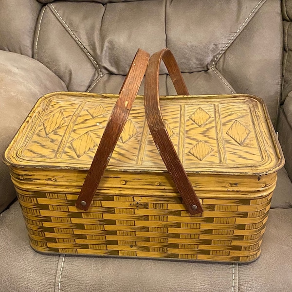 Metal Picnic Basket Etsy