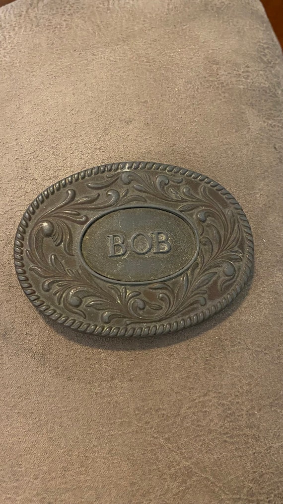 Vintage 1977 McKinney Company “BOB” Bronze Belt B… - image 1