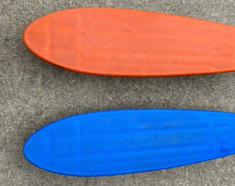Vintage 1970’s Skateboards 5 1/2”Wide X 21 1/2” Long with Hard Rubber Wheels 1 Blue & 1 Orange(sold) ONLY Blue Remaining in Stock!!!