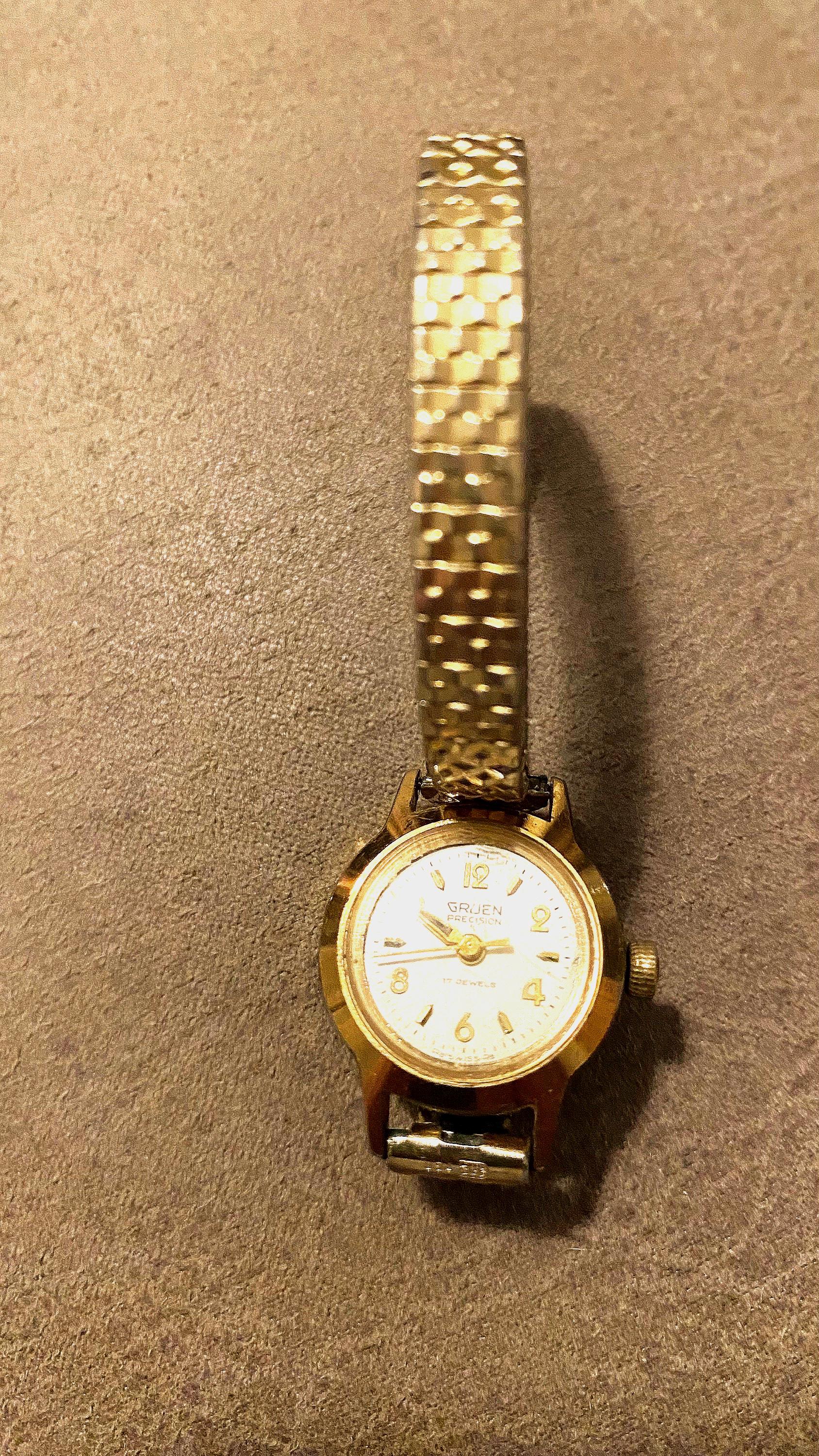 GRUEN グリュエン14K Precision 腕時計 ゴールド Rare GRUEN Precision Diamond Gold Mens Cocktail Time Watch