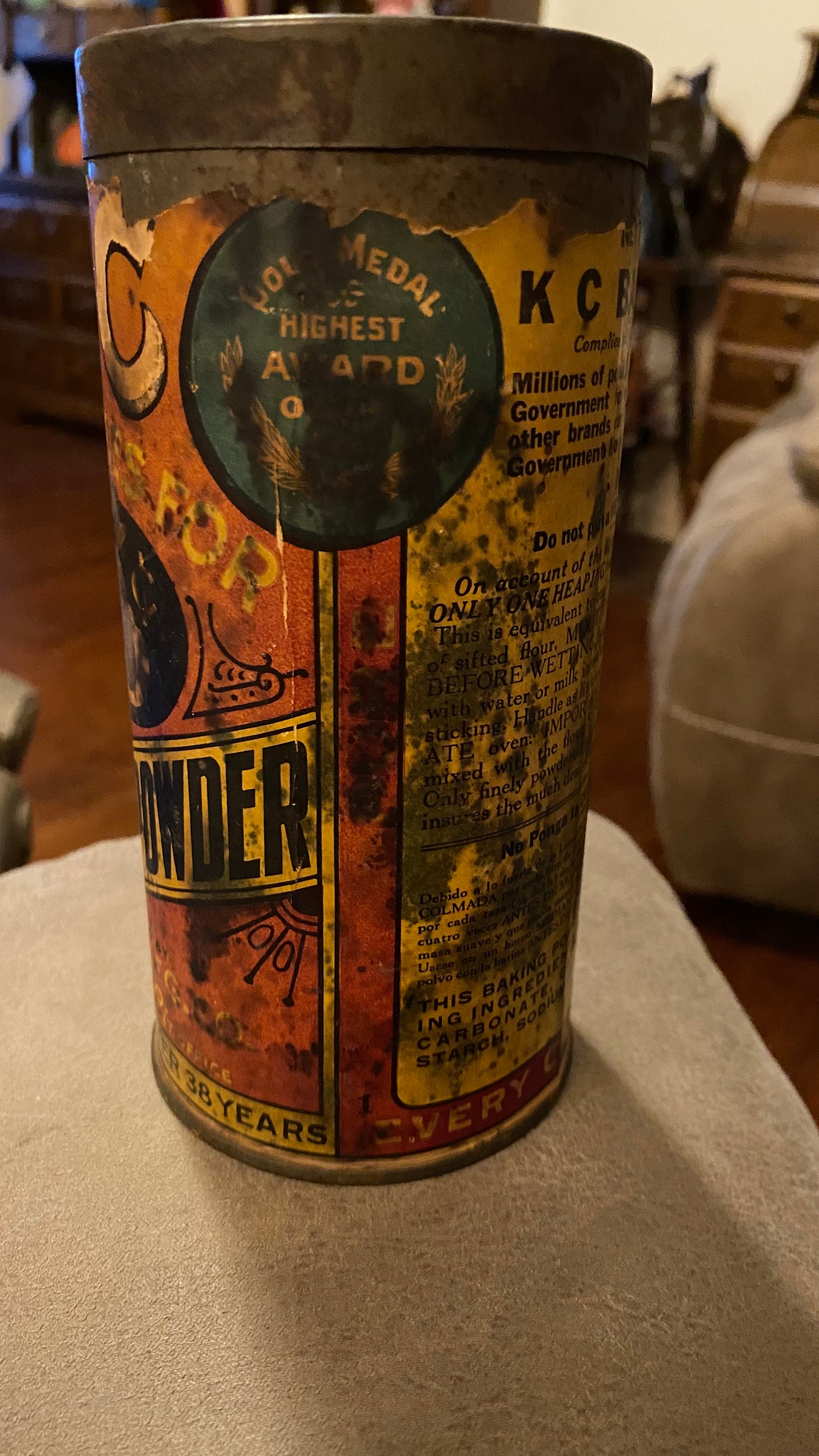 Vintage 1930’s KC Baking Powder Tin “25 Cents for 25 Ounces” on the Lid ...