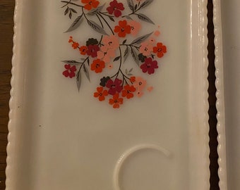 Vintage 1960’s Fire King “Primrose” White Milk Glass Snack Tray