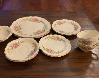 Vintage Homer Laughlin-Virginia Rose 2-6 Piece Sets of Full Place Settings