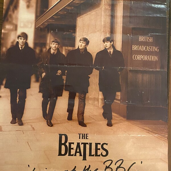 Vintage 1994 Beatles Poster “ The Beatles Live At The BBC poster” 20”X 30” Good Condition with Folding Crease Marks!!!