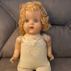 Vintage 1930’s Madam Alexander Doll, 21” Cloth Body and Composition Head , Arms & Legs.