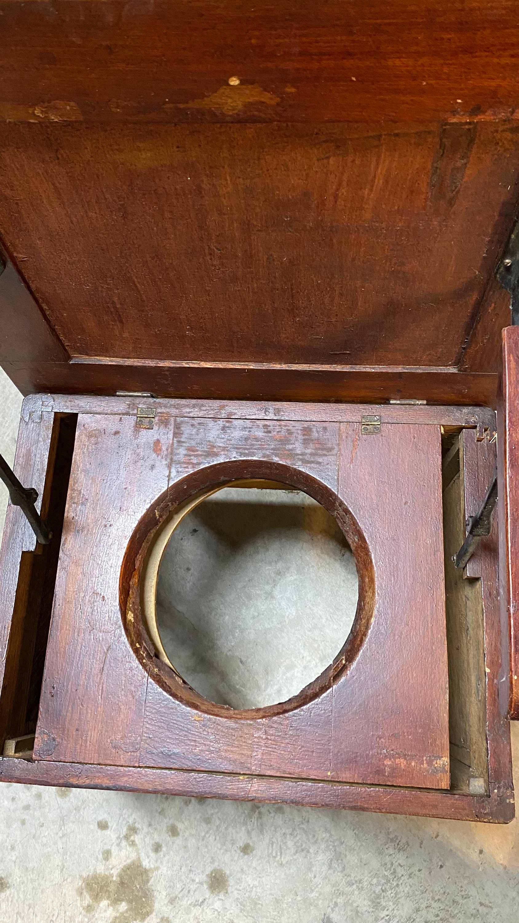 Antique Victorian Chamber Pot Chair With White Porcelain Pot Etsy