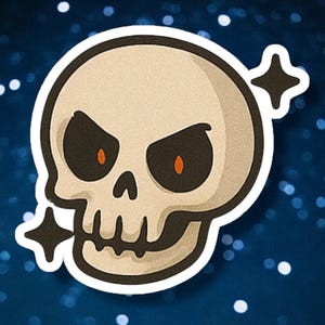 Skull Sticker, Halloween spooky cute decals