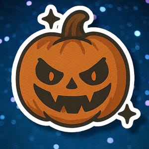 Pumpkin Sticker, Halloween spooky cute decals